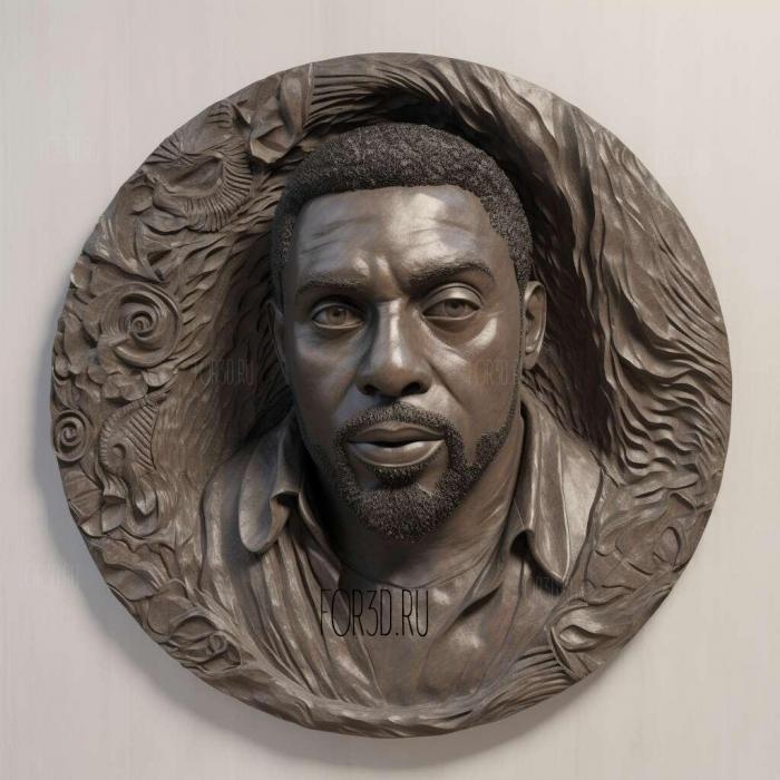 Idris Elba 4 stl model for CNC